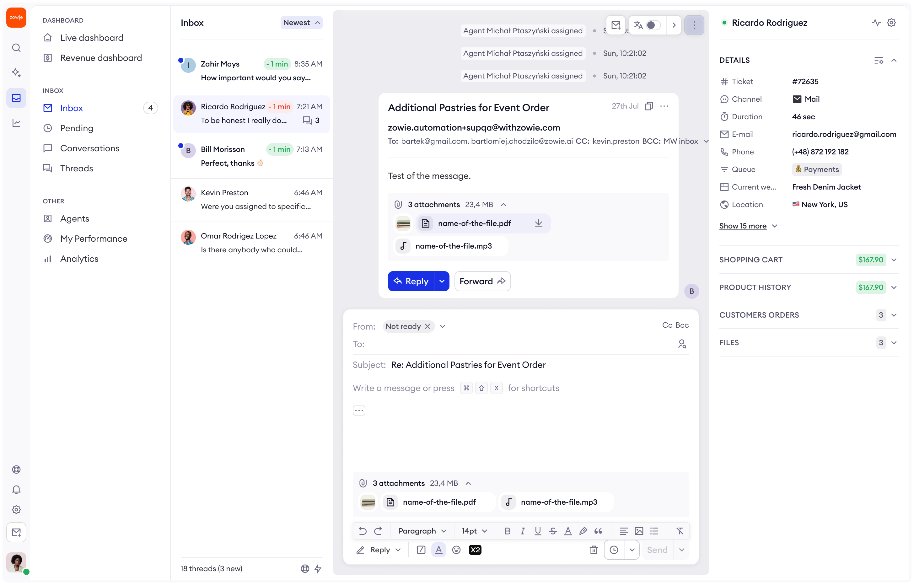 Email reply composition