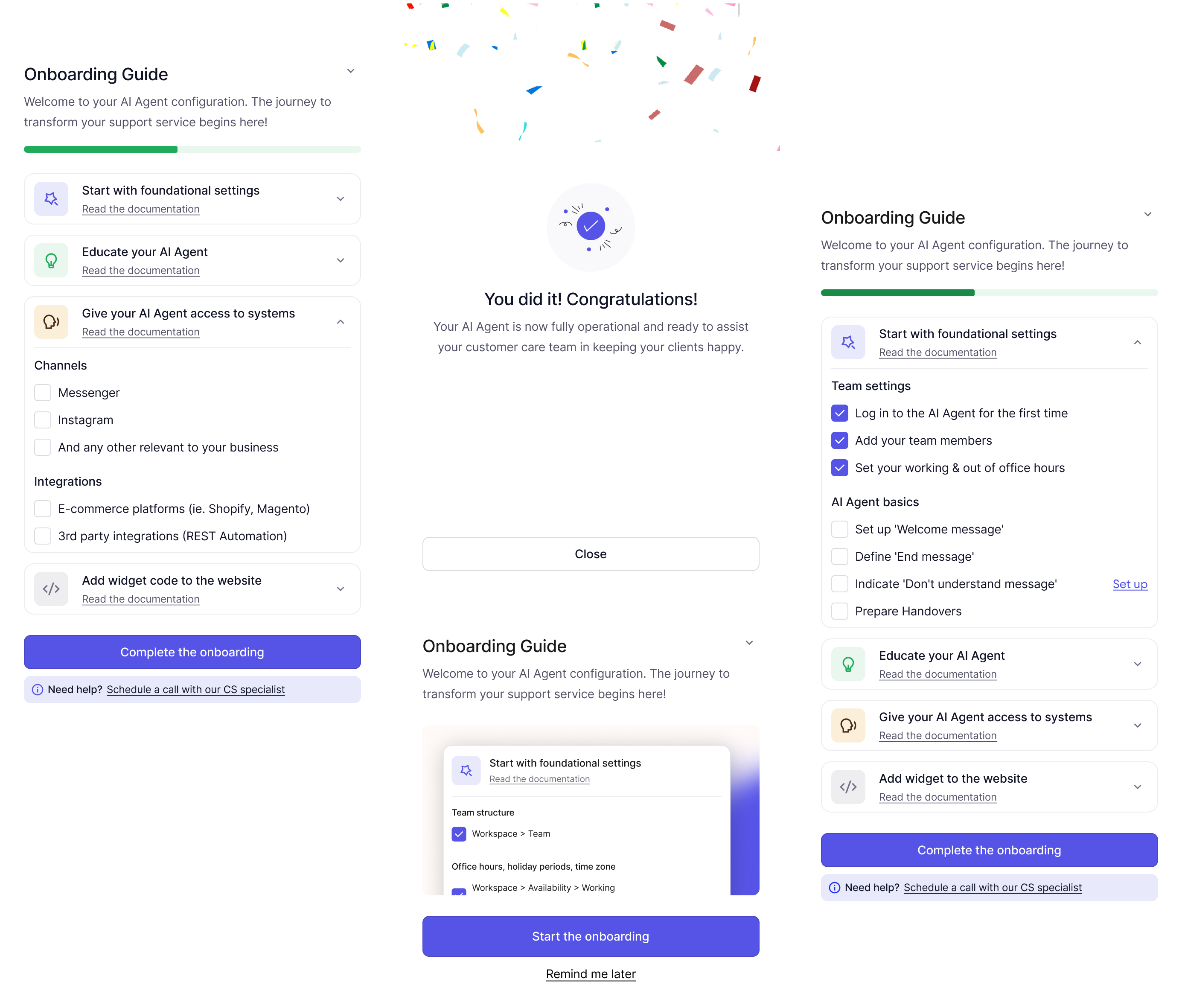 Onboarding guide for Knowledge Base setup