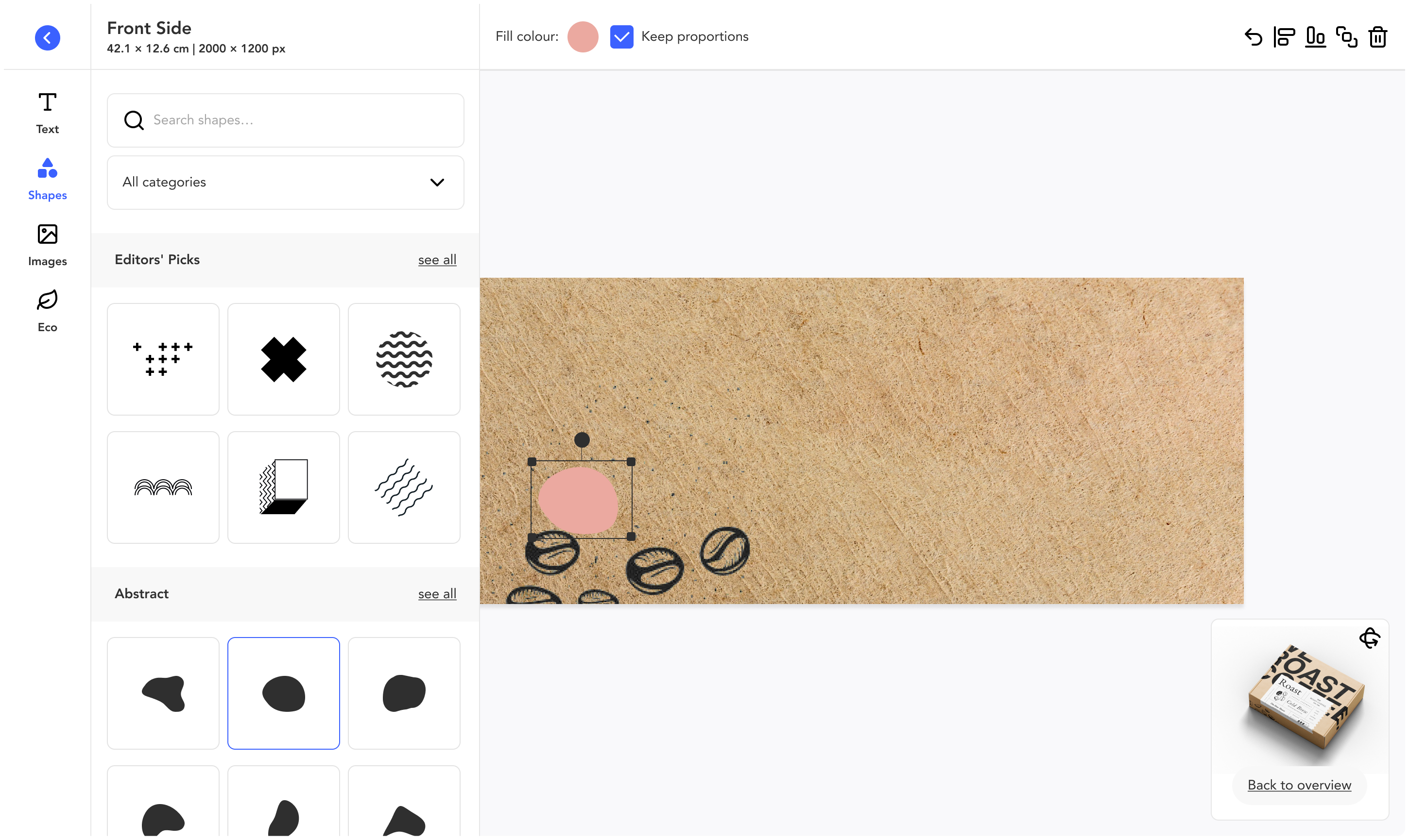 Advanced editor with shapes library